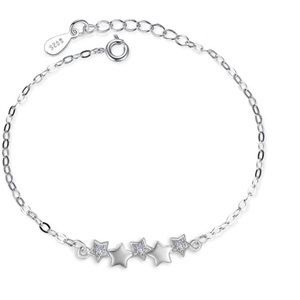 🐘 925 Sterling Silver Diamond Star Bracelet